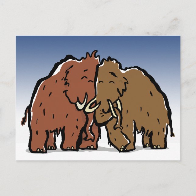 Carte Postale couple mammouth (Devant)
