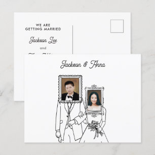 Carte Postale Couple mariage photo unique