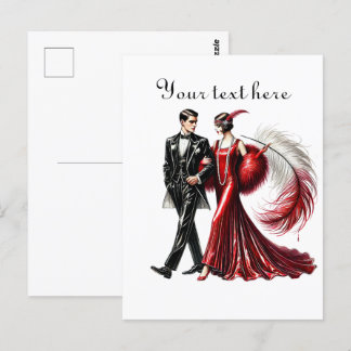 Carte Postale Couple mignon ajouter du texte