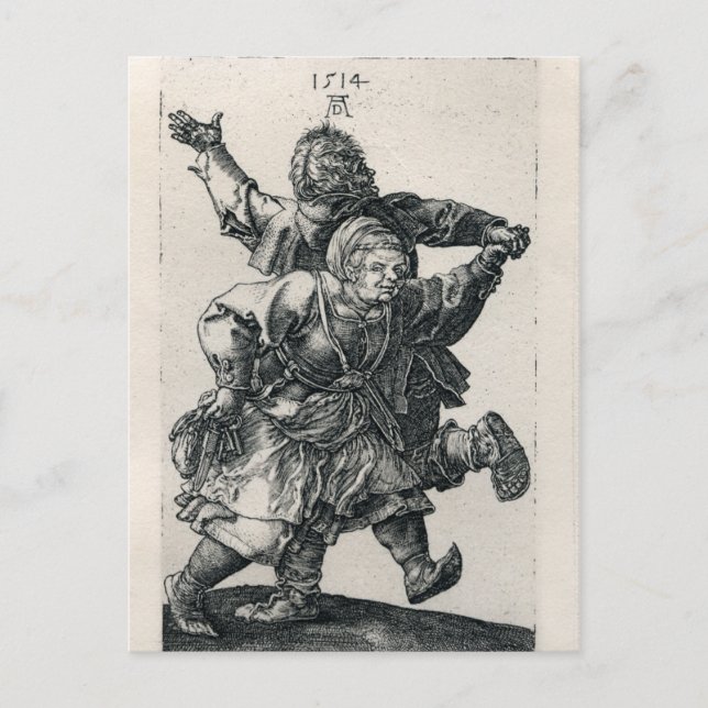 Carte Postale Couple paysan Danse par Albrecht Durer (Devant)
