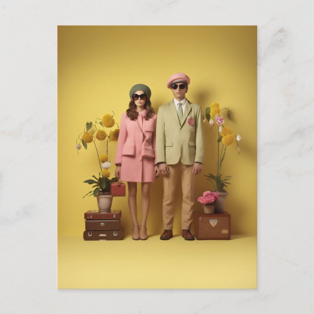 Carte Postale Couple rétro (Devant)