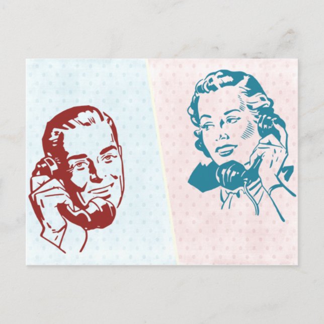 Carte Postale Couple rétro (Devant)