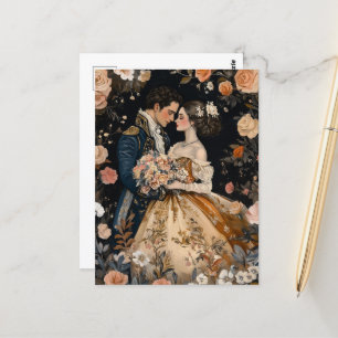 Carte Postale Couple Rococo Mariage Romantique Fiançailles Félic