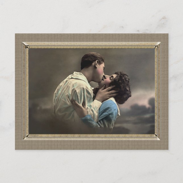 Carte Postale Couple romantique - baiser d'amour (Devant)