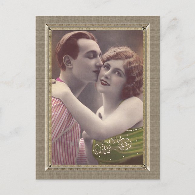 Carte Postale Couple romantique - Baisers doux (Devant)