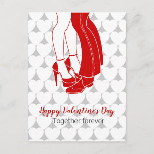 Carte Postale Couple s'embrassant à la Saint-Valentin