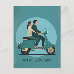 Carte Postale Couple sur moto