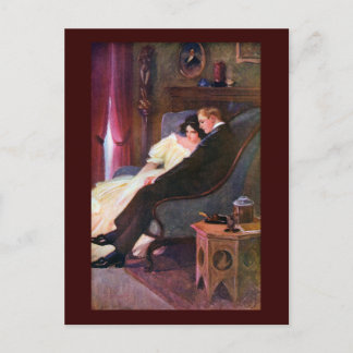 Carte Postale Couple vintage dans la salle de séjour