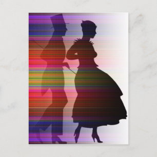 Carte Postale couples de danse dans le sillouette