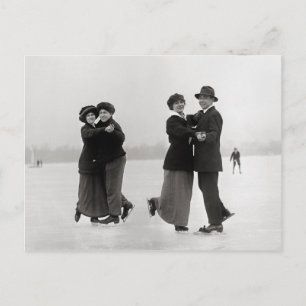 Carte Postale Couples de patineurs, 1915