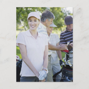 Carte Postale Couples se préparant à jouer au golf