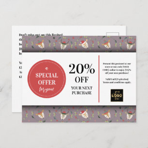 Carte Postale Coupon sur mesure de Cerf de Noël