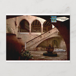 Carte Postale Cour de style gothique vintage à Vilafranca del Pe