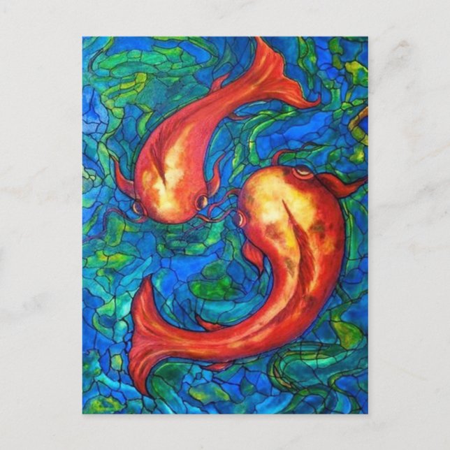 Carte Postale Cour (Poissons) (Devant)