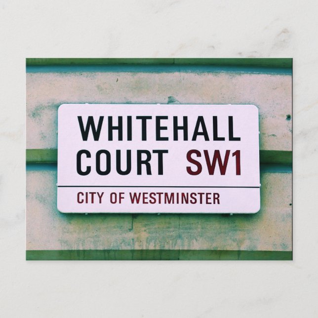 Carte Postale Cour Whitehall - Panneau Westminster (Devant)
