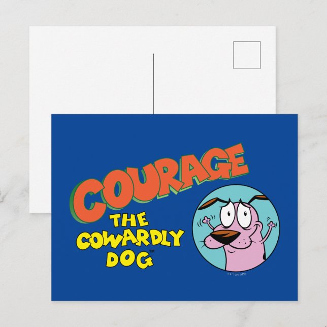 Carte Postale Courage du chien lâché | Afficher le logo (Devant / Derrière)