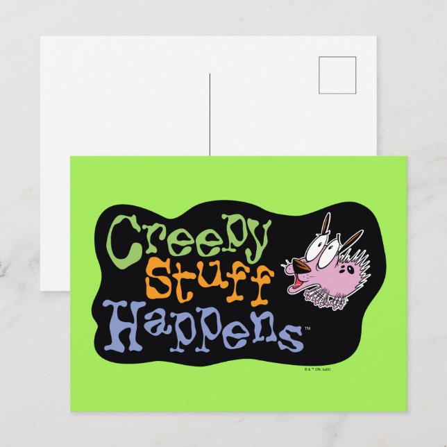 Carte Postale Courage du chien lâché | Déplaisant des événements (Devant / Derrière)