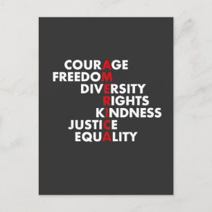 Carte Postale Courage Liberté Droits Diversité