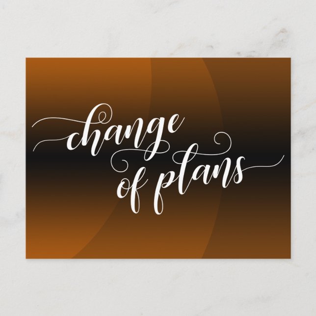 Carte Postale Courbe orange brûlée Changement de plans Mise à jo (Devant)