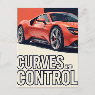 Carte Postale 🧡 Courbes De Voiture De Sport Et Contrôle