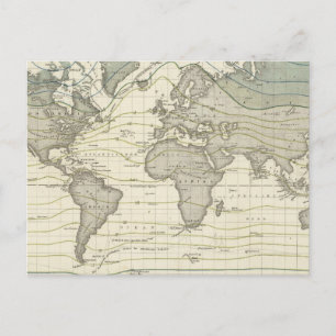 Carte Postale Courbes isothermes du système d'Alexander von Humb