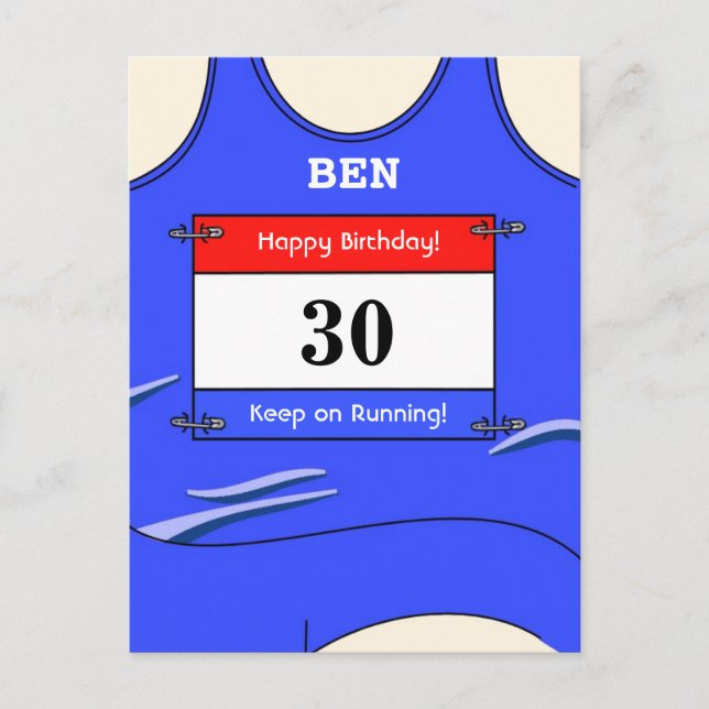 Carte Postale Coureur Bleu (Devant)