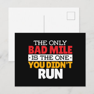 Carte Postale Coureur - Citation drôle de mauvais mile à la cour