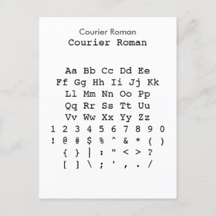 Carte Postale Courier Roman - Feuille d'échantillonnage de polic