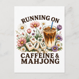 Carte Postale Courir à la caféine et au mahjong