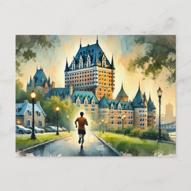 Carte Postale Courir à Québec Château Frontenac (Devant)