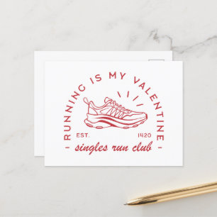 Carte Postale Courir est mon club de course à la Saint Valentin