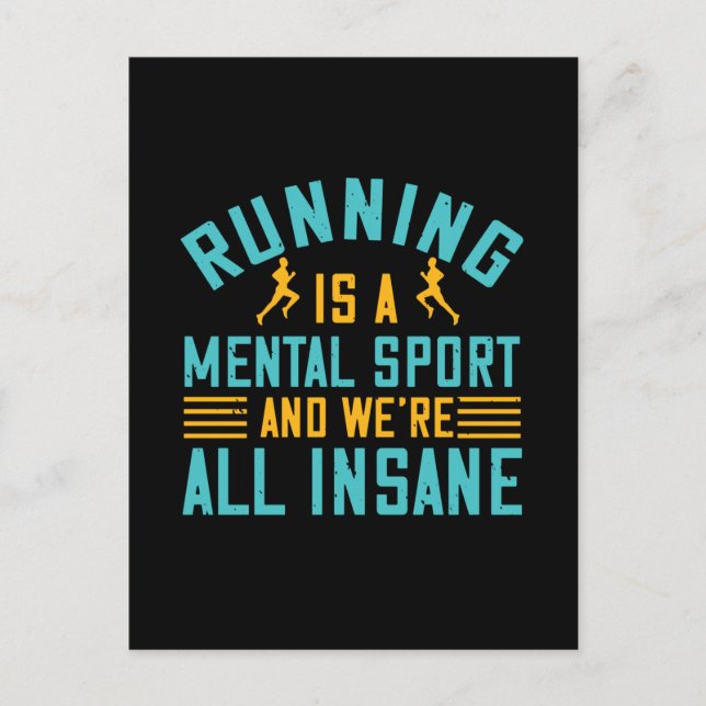 Carte Postale Courir - La course est un sport mental (Devant)