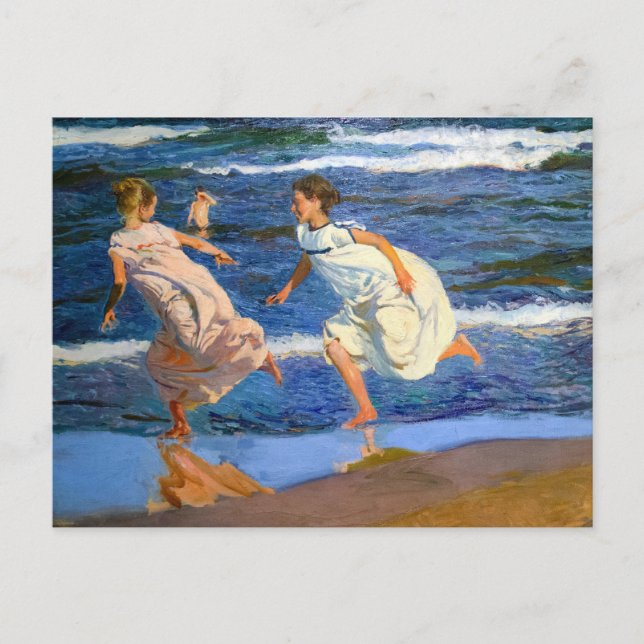 Carte Postale Courir le long de la plage par Joaquin Sorolla (Devant)