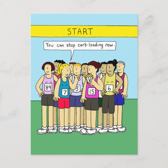 Carte Postale Courir l'Humour pour ses carbes de manger (Devant)