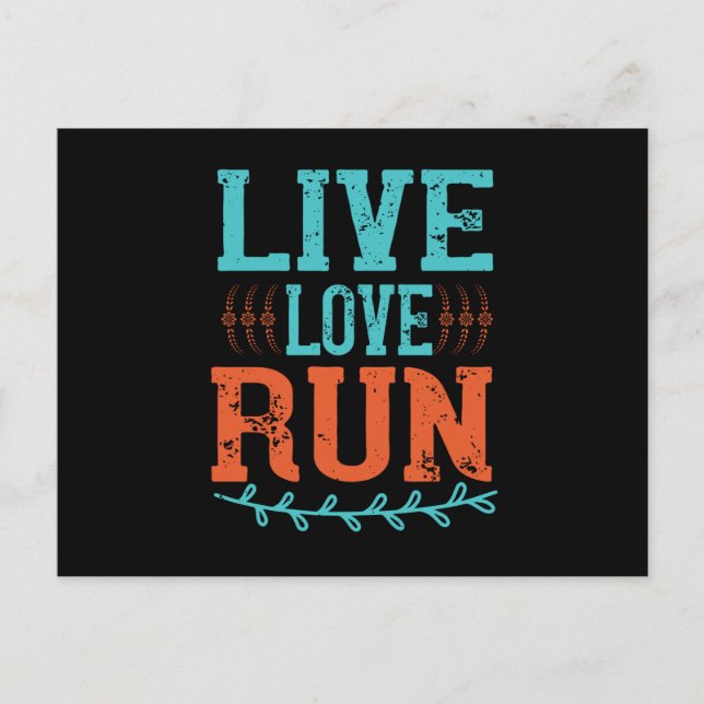 Carte Postale Courir - Live Love Run (Devant)