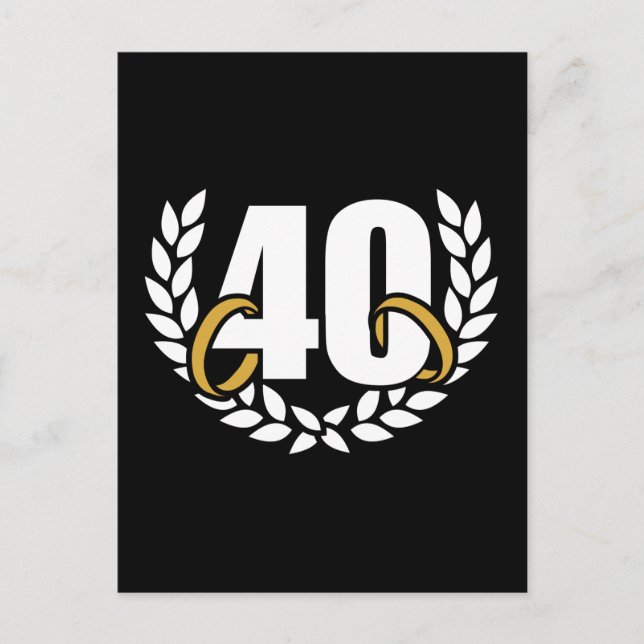 Carte Postale couronne 40 ans 40ème anniversaire de mariage (Devant)