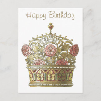 Carte Postale Couronne avec Roses