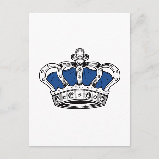 Carte Postale Couronne - Bleu (Devant)