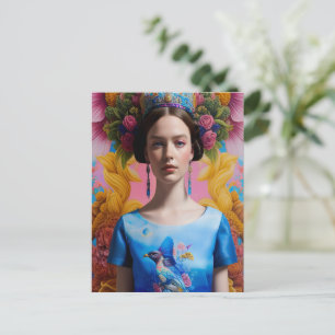 Carte Postale Couronne bleue princesse décontractée