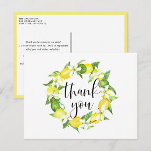 Carte Postale Couronne de citron et de fleurs de citronnier Été 