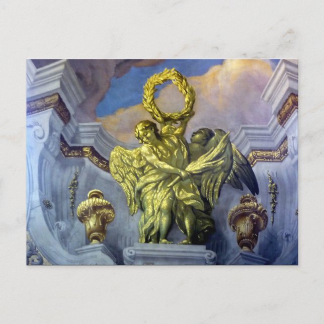 Carte Postale couronne de fresque ailes (Devant)