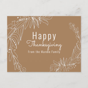 Carte Postale Couronne de glands de Thanksgiving Illustration de