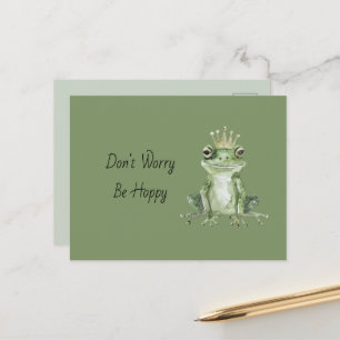 Carte Postale Couronne de grenouille verte Ne t'inquiète pas soi