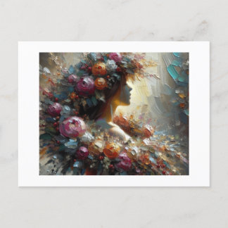 Carte Postale couronne de Noël florale,