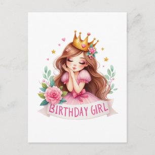 Carte Postale Couronne de princesse d'anniversaire