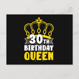 Carte Postale Couronne de Reine d'anniversaire 30 ans Anniversai
