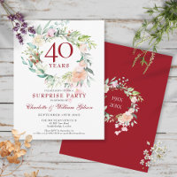 Couronne de roses pour la fête surprise des 40 ans