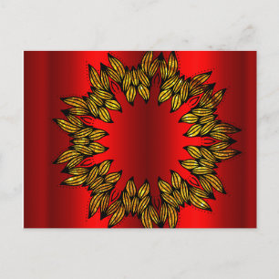 Carte Postale Couronne d'or à Noël rouge