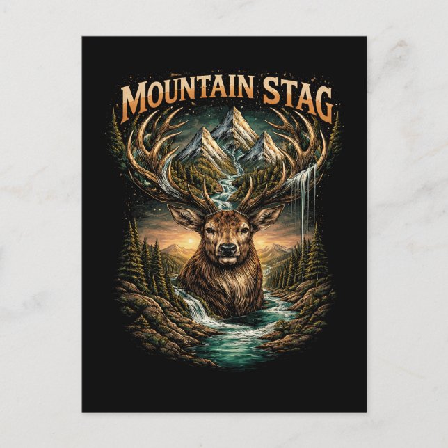 Carte Postale Couronne du cerf de montagne (Devant)