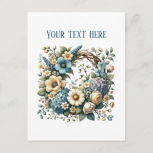 Carte Postale Couronne florale élégante personnalisable